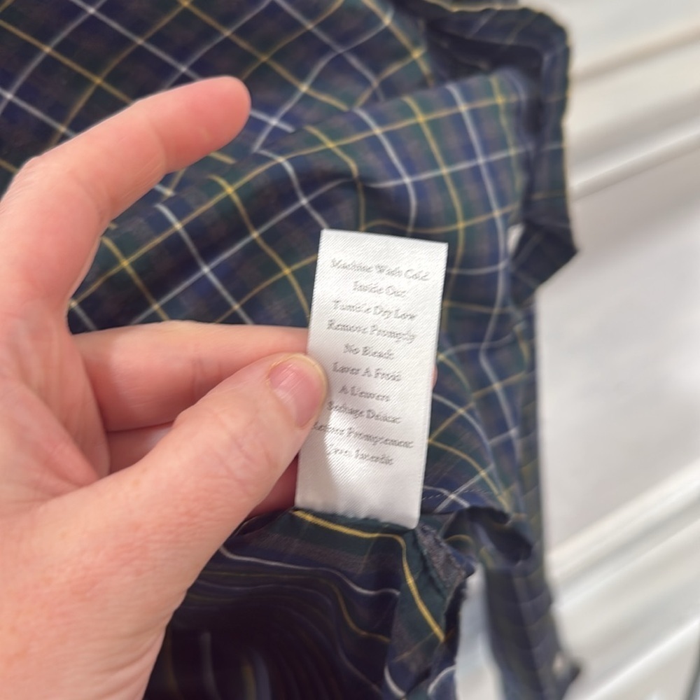 Frank & Eileen Frank Navy and Green Plaid Button-Down Shirt - Picture 14 of 14